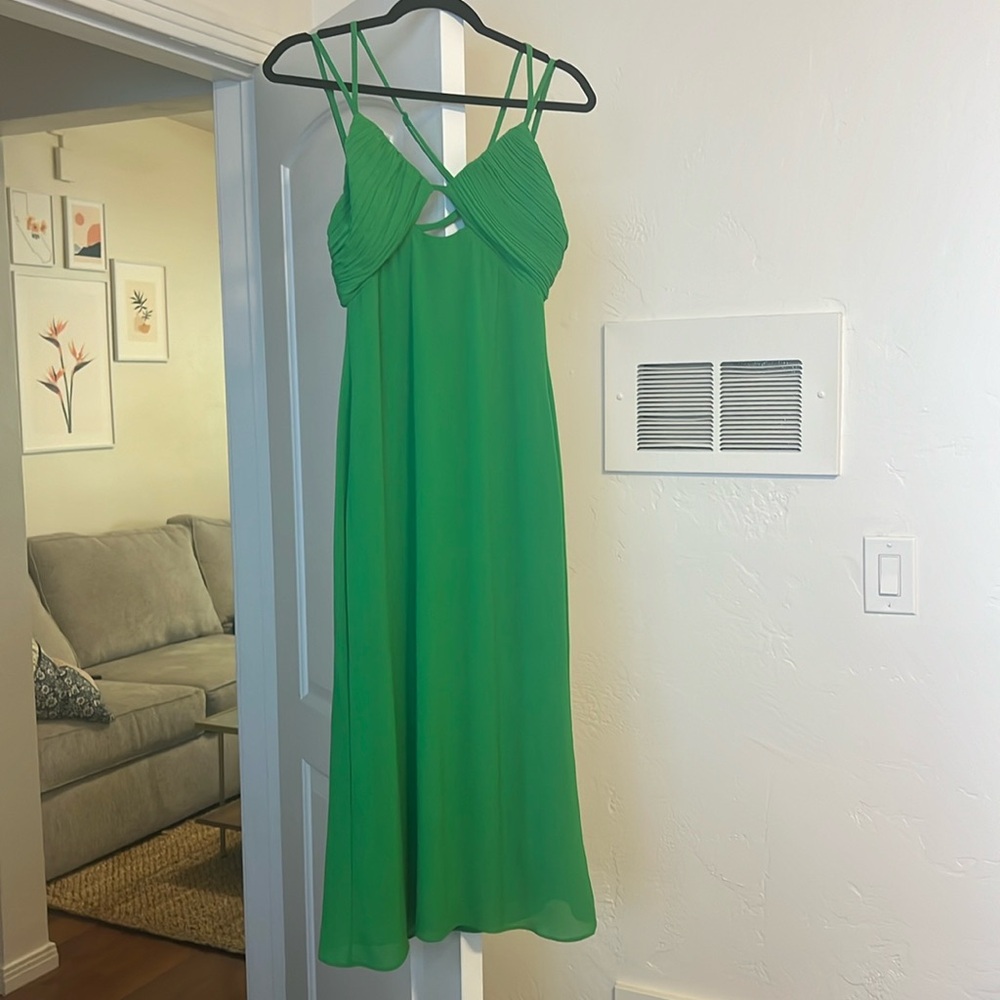 Green midi dress strappy back